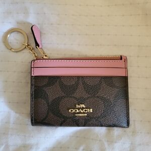 Coach mini skinny ID case in signature canvas